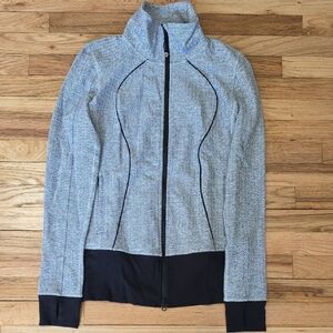 lululemon athletica Heathered Light Gray Utility Jacket with Black Trim